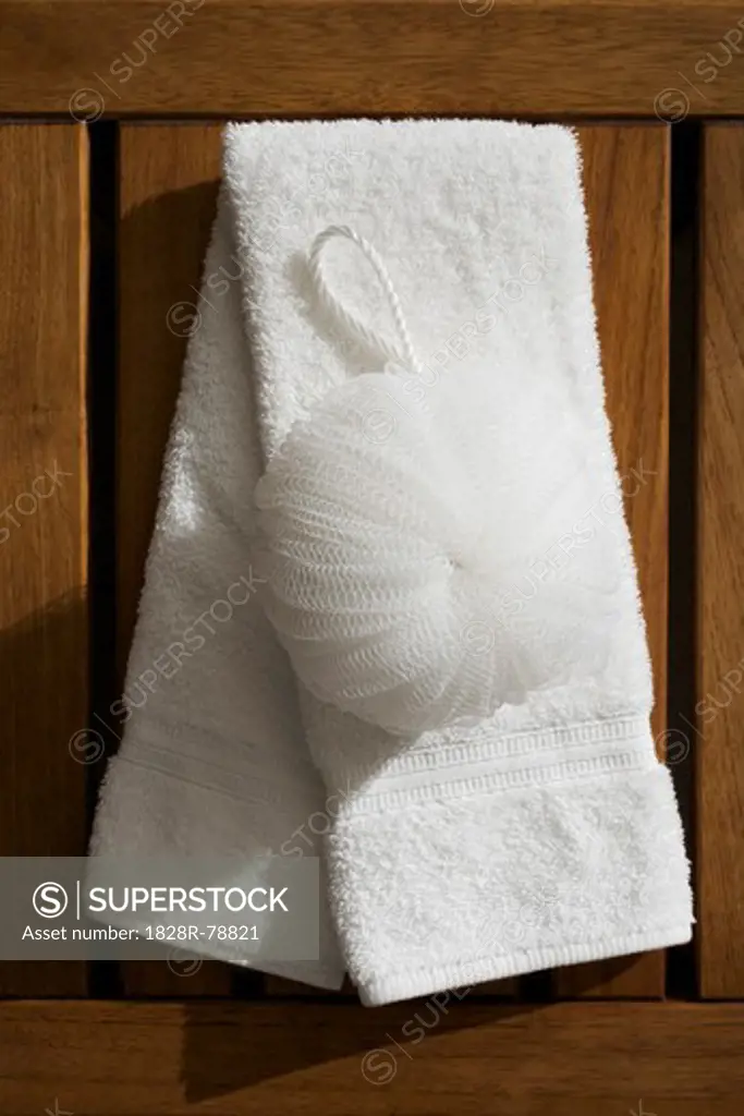 Hand Towel and Bath Puff