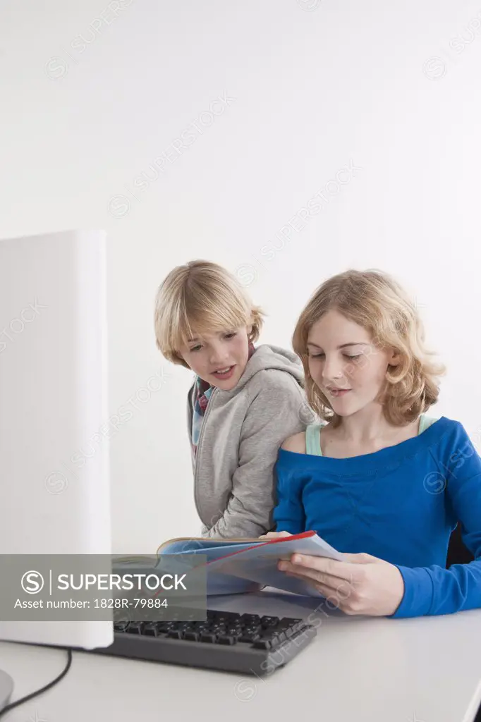 Teenagers using Computer