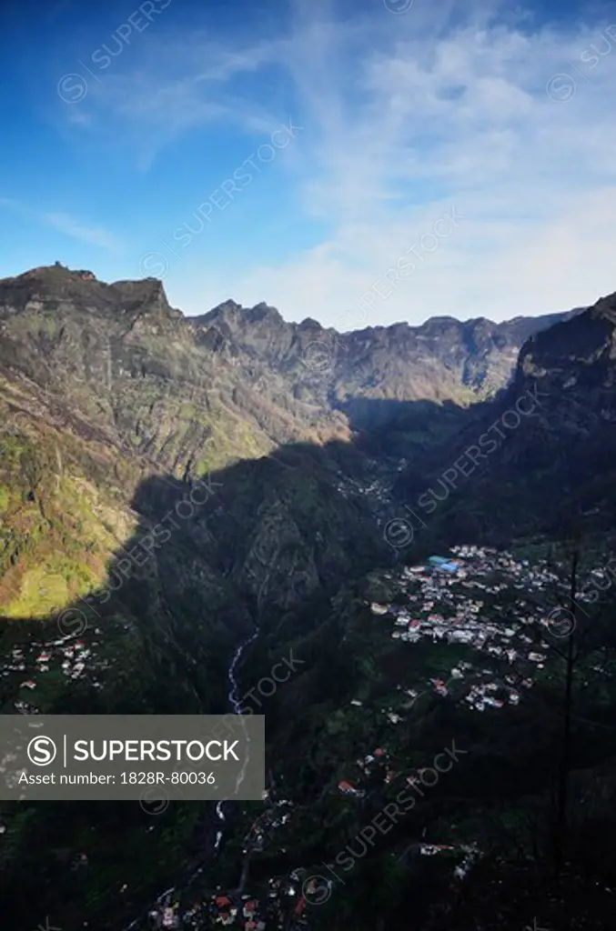 View of Curral das Freiras from Eira do Serrado, Camara de Lobos, Madeira, Portugal