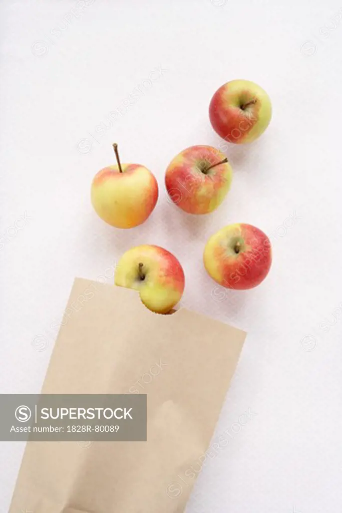 Apples in Brown Paper Bag