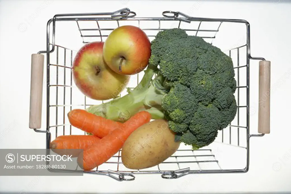 Fruit and Vegetables in Shopping Basket