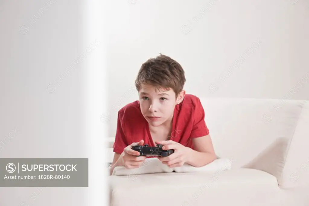 Teenage Boy Playing Video Games, Mannheim, Baden-Wurttemberg, Germany