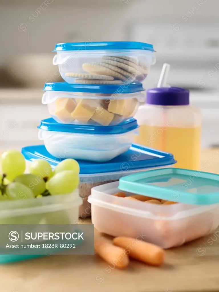 Lunch Foods in Reusable Containers