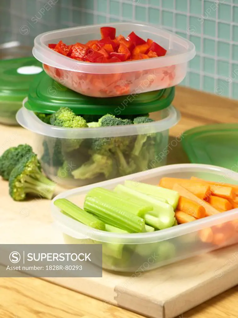 Vegetables in Reusable Containers