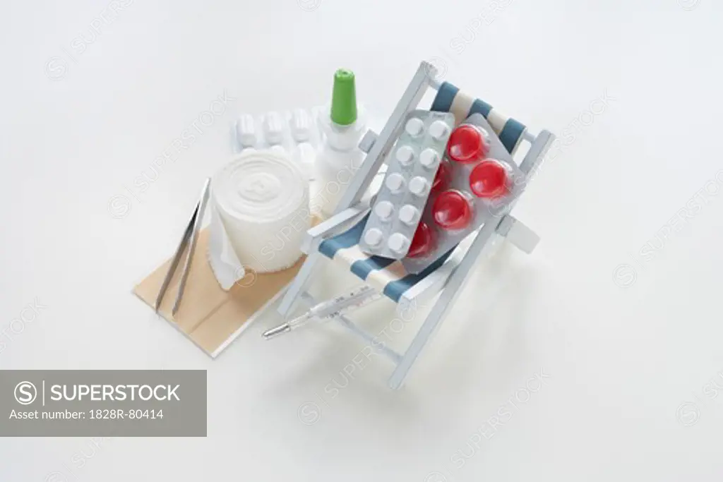 First Aid Travel Kit and Beach Chair
