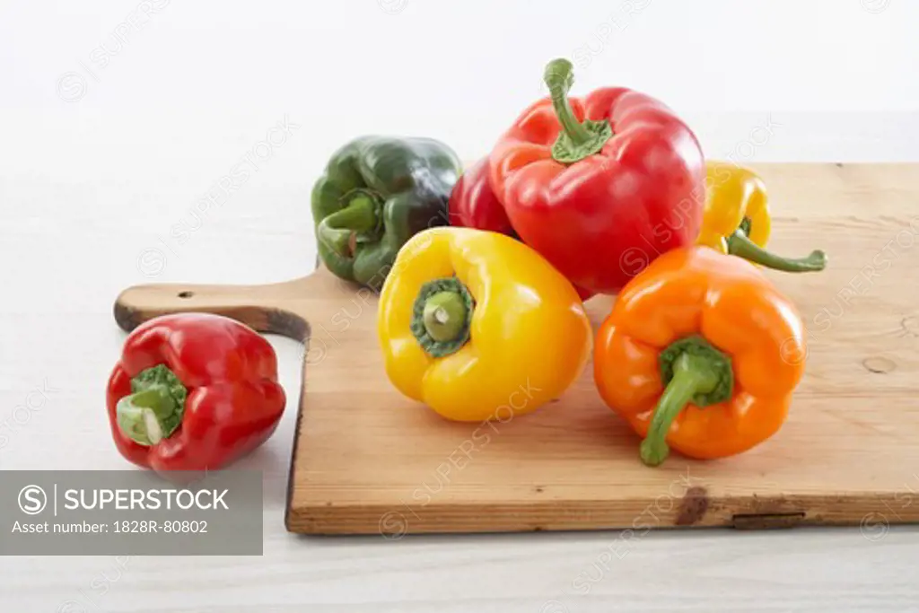 Peppers on Cutting Board