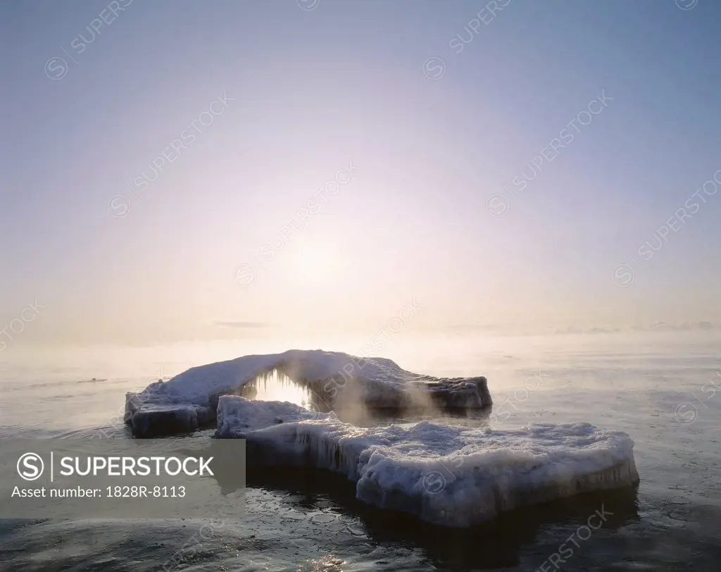 Lake Ontario in Winter, Lynde Shores Conservation Area, Ontario, Canada   