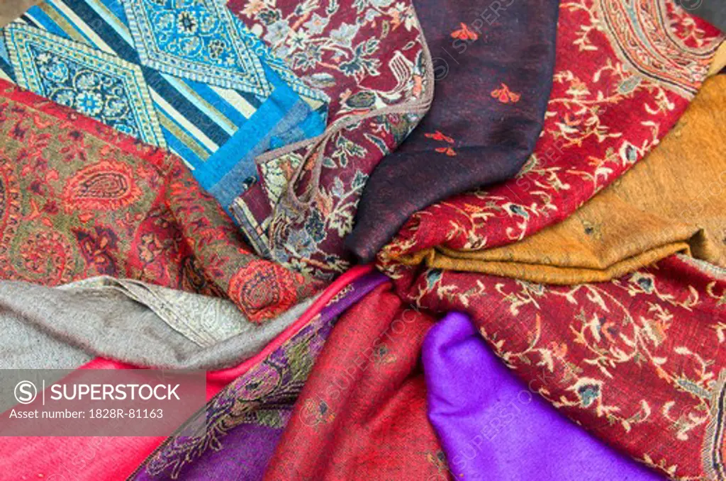 Fabric, Dyers Souk, Medina, Marrakech, Marrakech-Tensift-El Haouz Region, Morocco