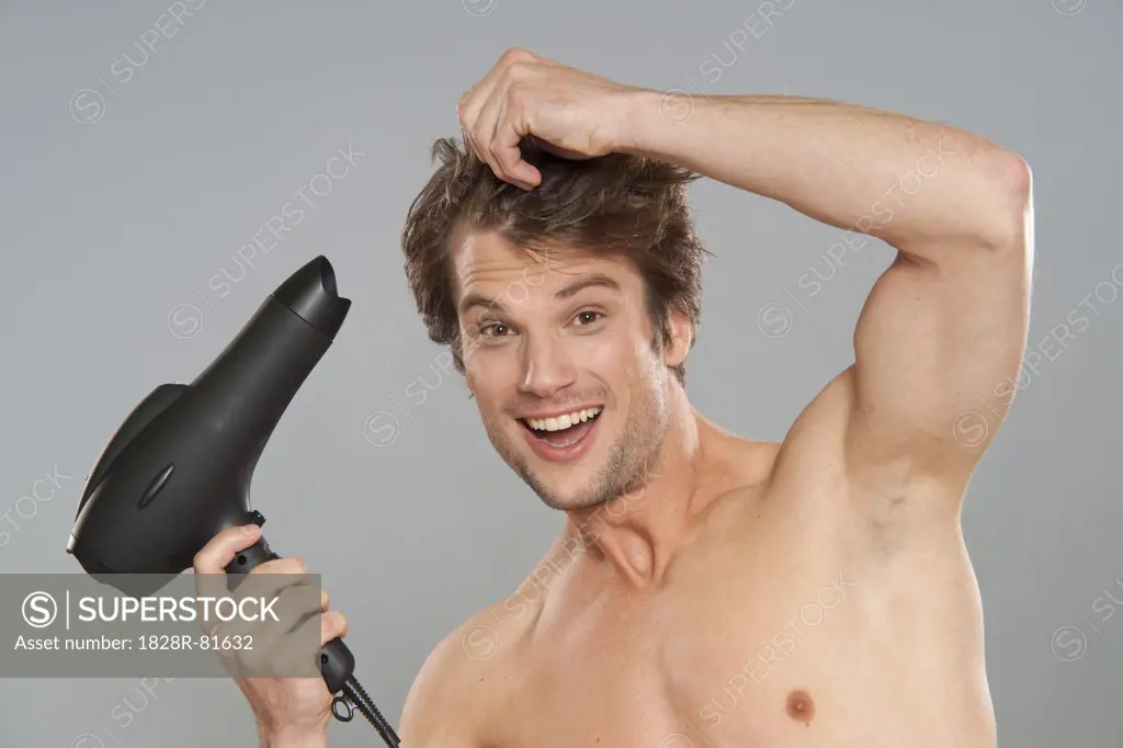 Man Drying his Hair