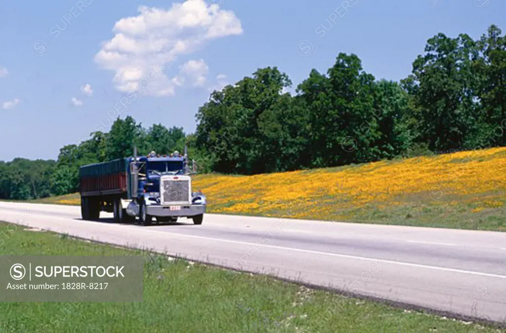 Truck on Highway, Texas, USA   