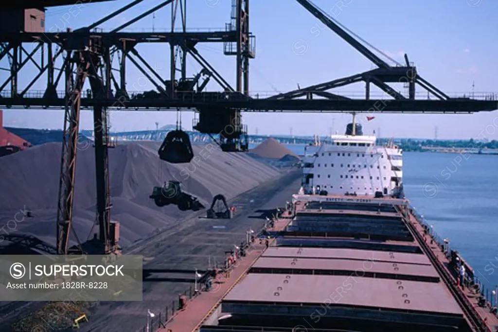 Ship Unloading, Hamilton, Ontario, Canada   