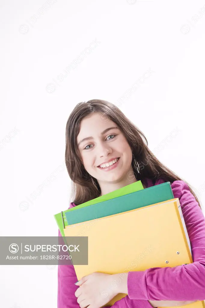 Girl Holding School Books