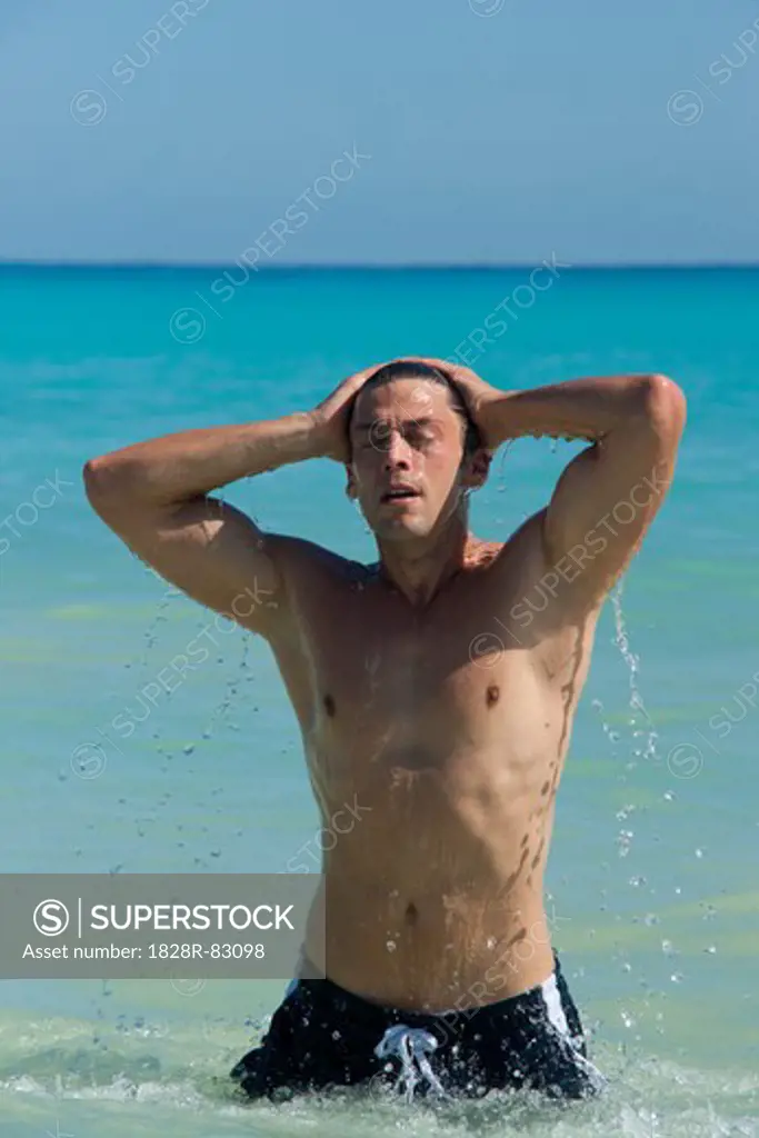 Portrait of Man, Reef Playacar Resort and Spa Hotel, Playa del Carmen, Quintana Roo, Yucatan Peninsula, Mexico