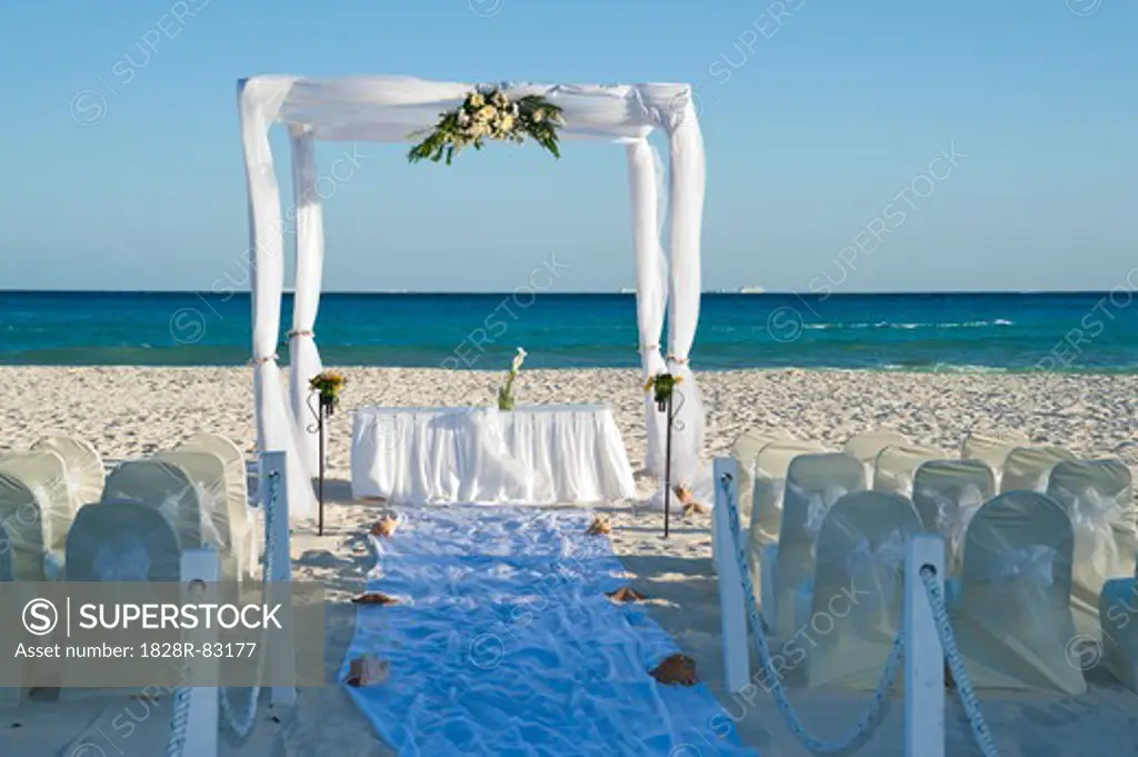 Canopy for Wedding on Beach, Reef Playacar Resort and Spa, Playa del Carmen, Mexico