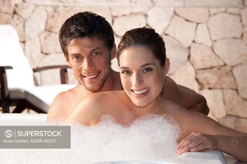 Couple in Jacuzzi, Reef Playacar Resort and Spa, Playa del Carmen, Mexico