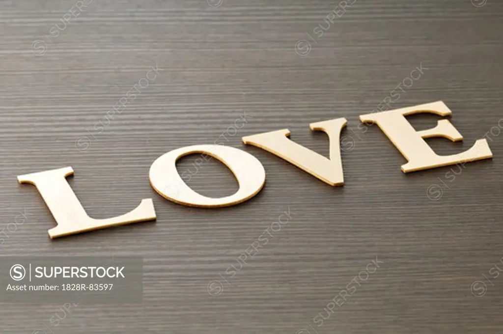 Love on Wooden Background