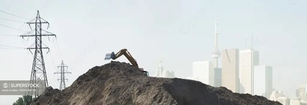 Land Reclamation Project with Toronto Skyline in Background, Toronto, Cananda