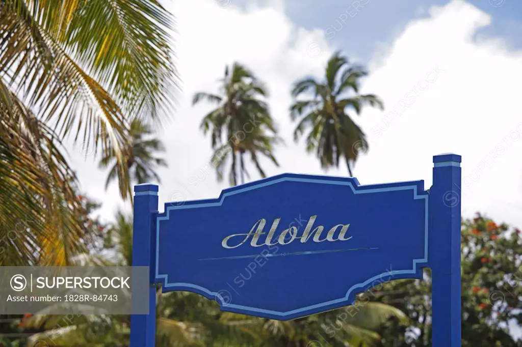 Welcoming Sign, Kauai, Hawaii, USA