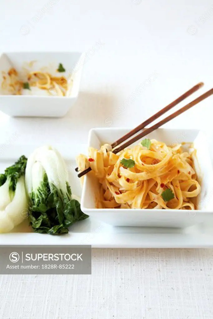 Bok Choy and Rice Noodles