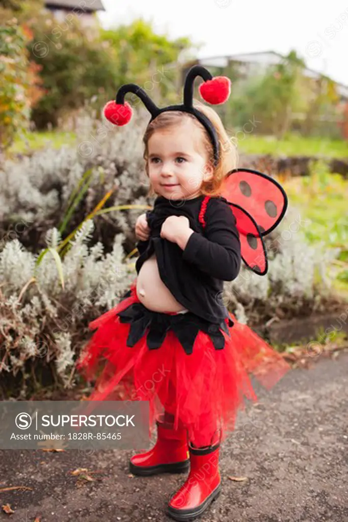 Girl Dressed-Up as Ladybug, Portland, Multnomah County, Oregon, USA