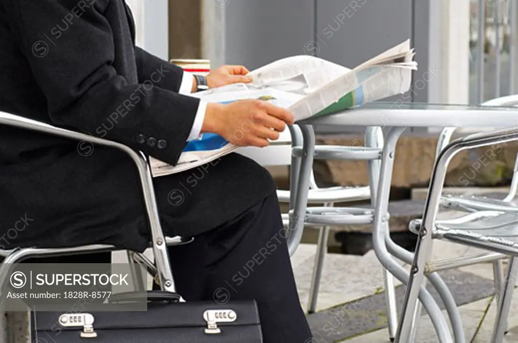 Businessman Reading Newspaper   