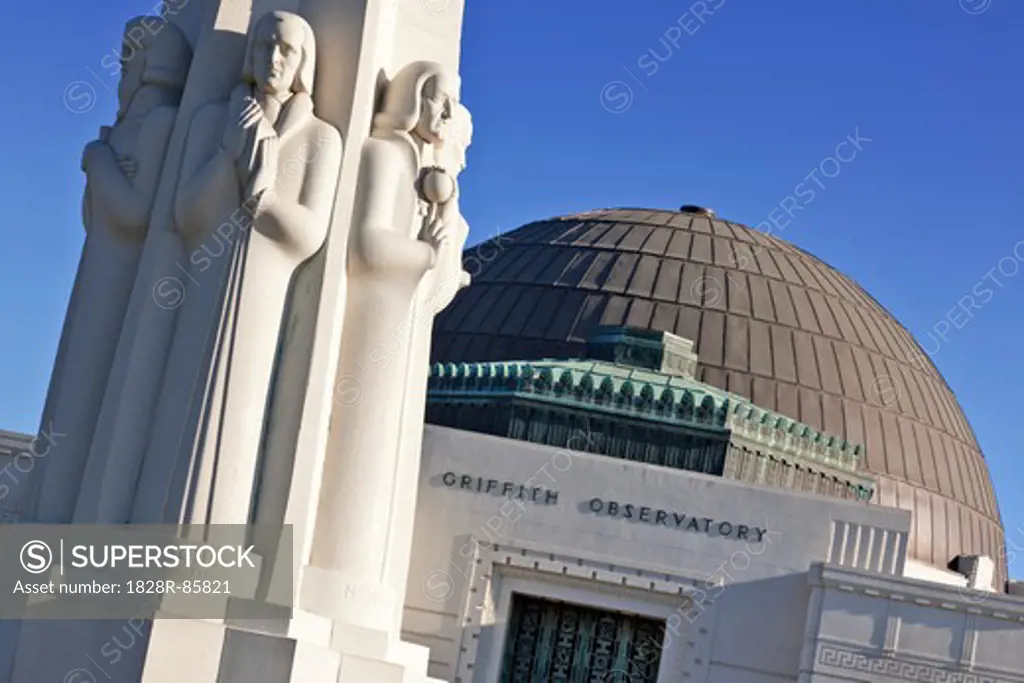 Griffith Observatory and Astronomers Monument, Los Angeles, California, USA