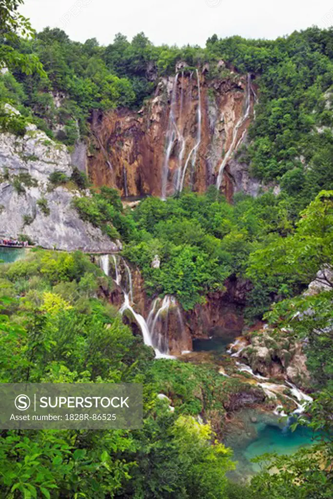 Waterfall in Plitvice Lakes National Park, Plitvice, Croatia