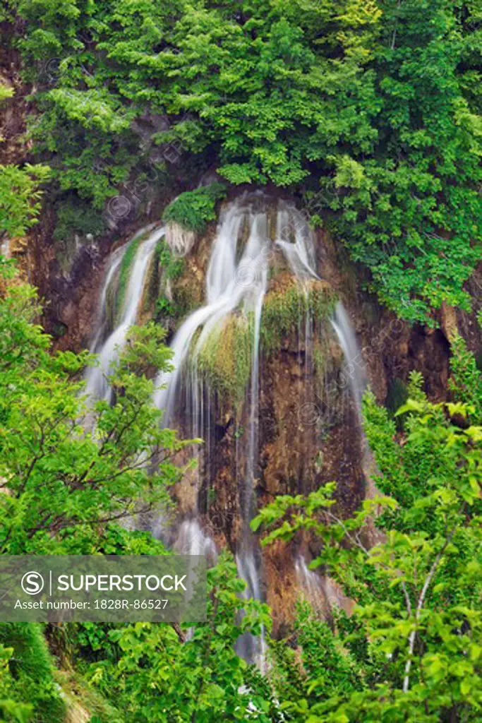 Waterfall in Plitvice Lakes National Park, Plitvice, Croatia