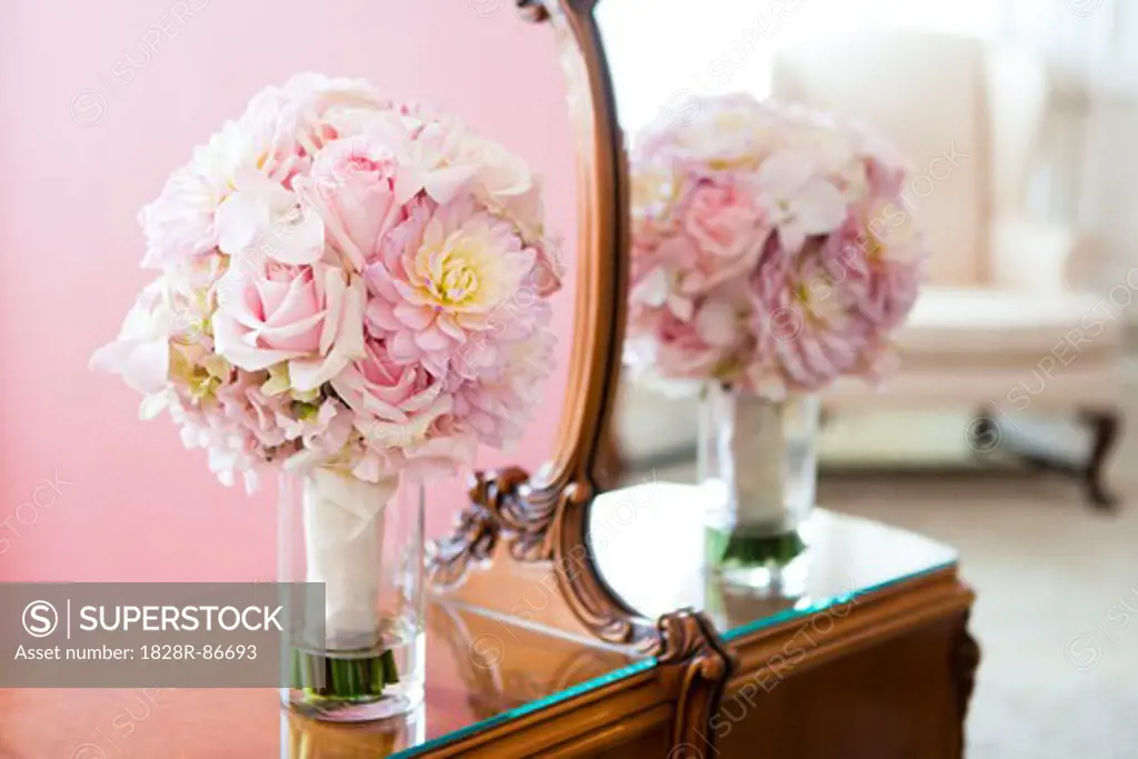 Wedding Bouquet in Front of Mirror, Ontario, Canada