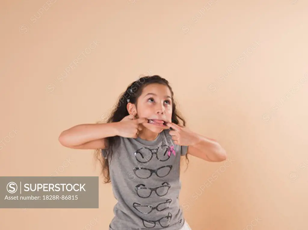Portrait of Girl Making Faces
