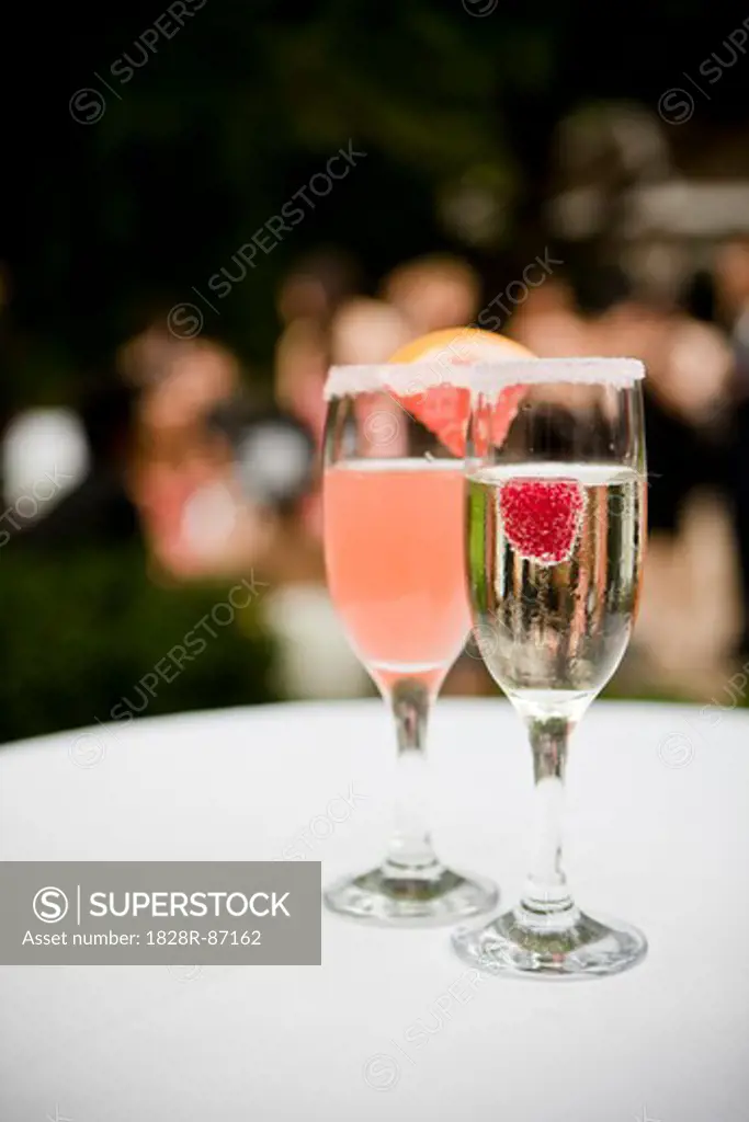 Grapefruit Juice and Soda Water with Raspberry at Wedding