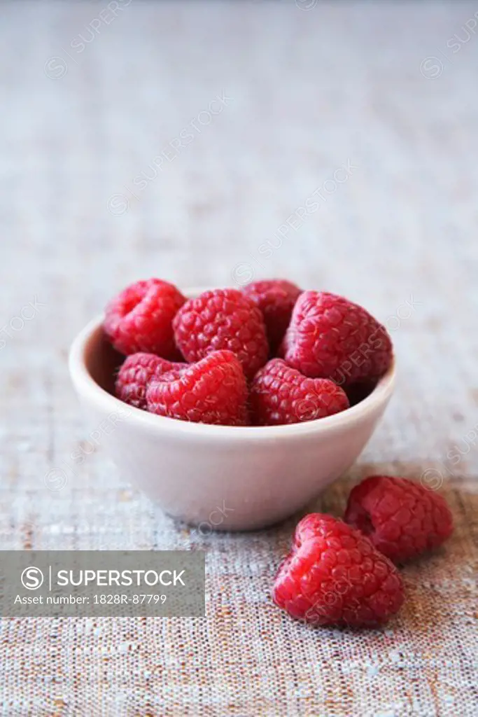 Raspberries in Bowl