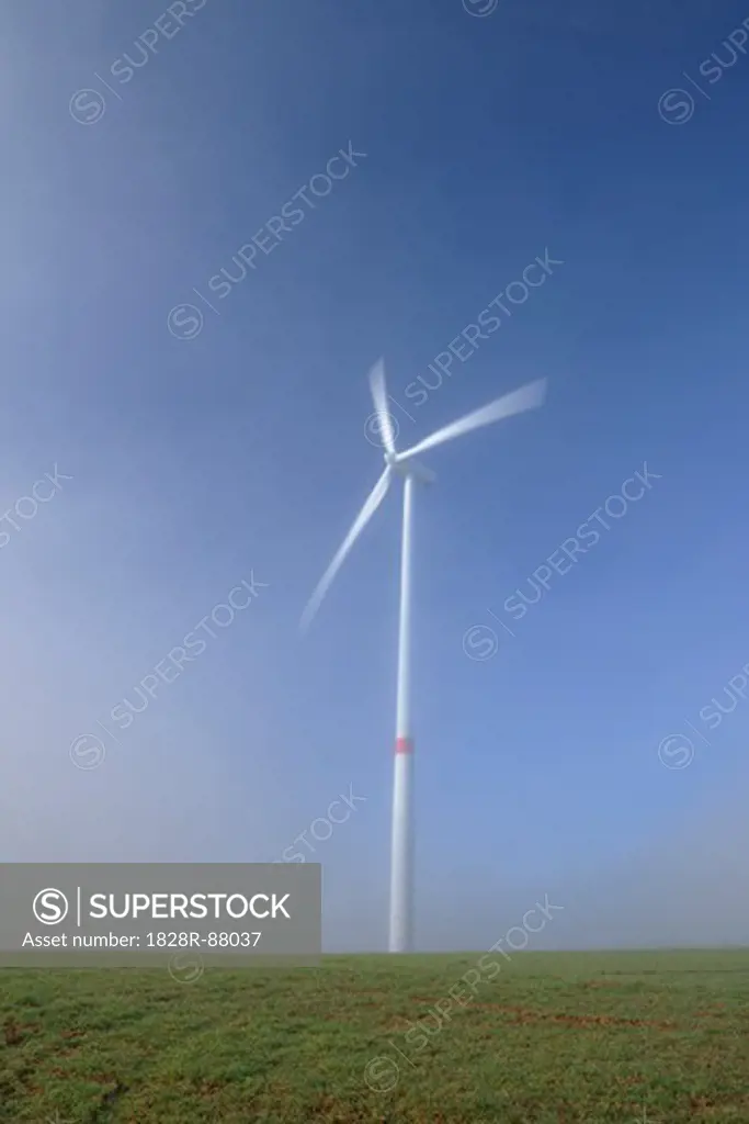 Wind Turbine in Field, Marktheidenfeld, Bavaria, Germany