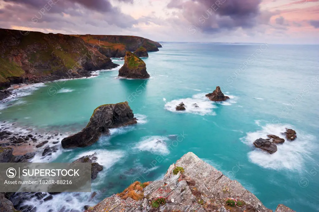 Sea Stacks of Bedruthan Steps, Cornwall, England