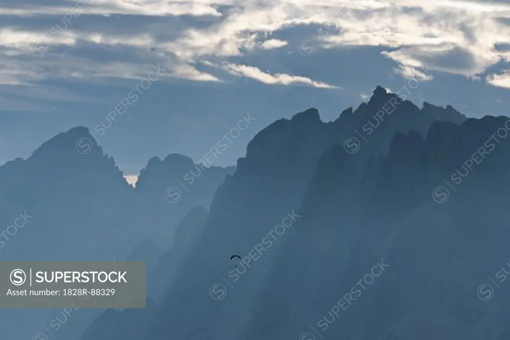View from Pordoi Pass, Dolomites, South Tyrol, Trentino-Alto Adige, Italy