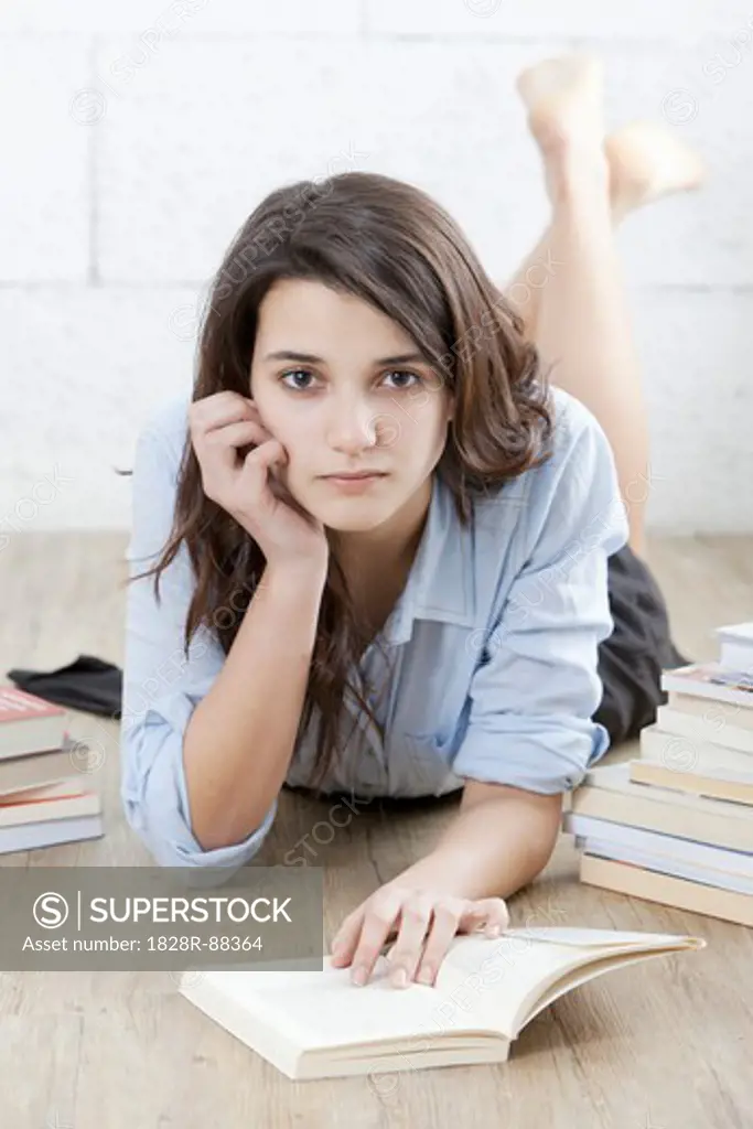 Teenage Girl Studying, Rome, Lazio, Italy