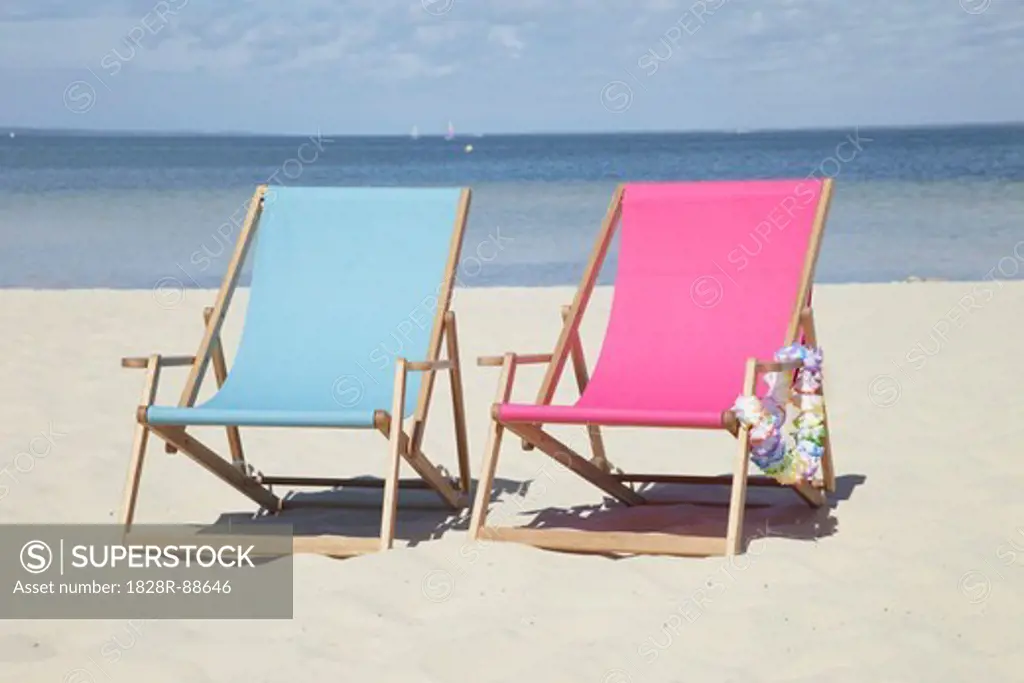 Beach Chairs, Carcans, Gironde, Aquitaine, France