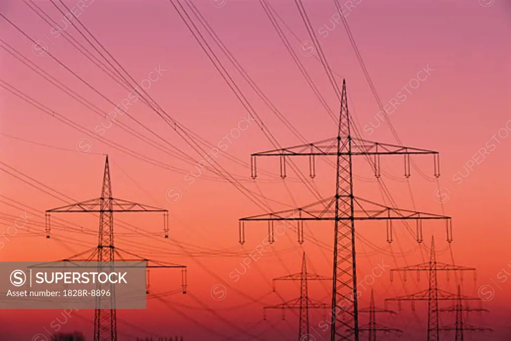 Power Lines at Dusk   