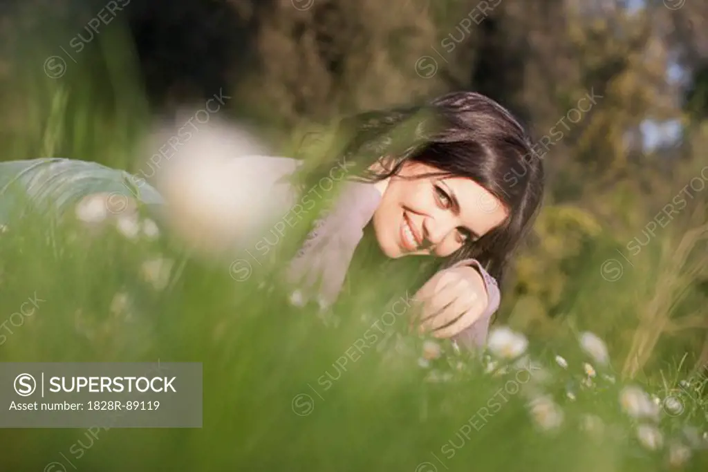 Portrait of Woman in Grass