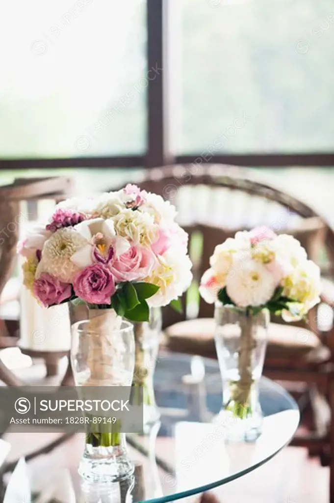 Bouquets of Flowers on Tables at Wedding, Toronto, Ontario, Canada