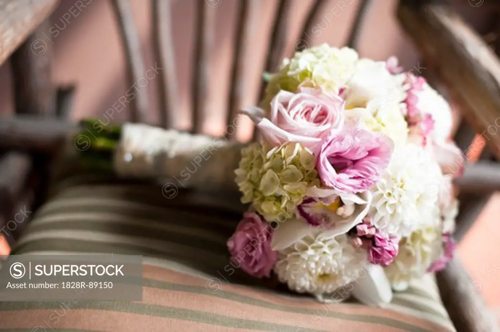 Bridal Bouquet on Chair