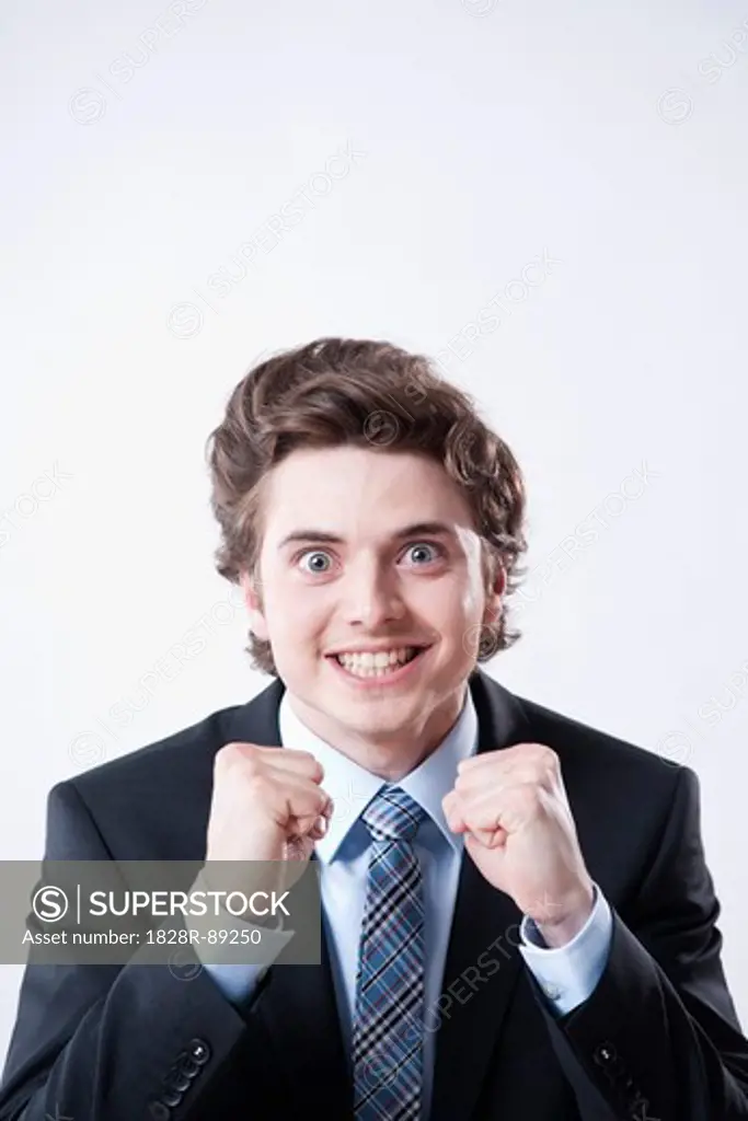 Portrait of Excited Young Businessman