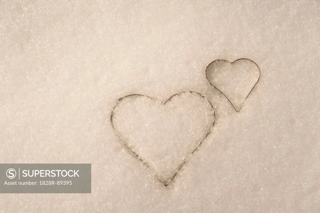 Heart-Shaped Cookie Cutters in Snow