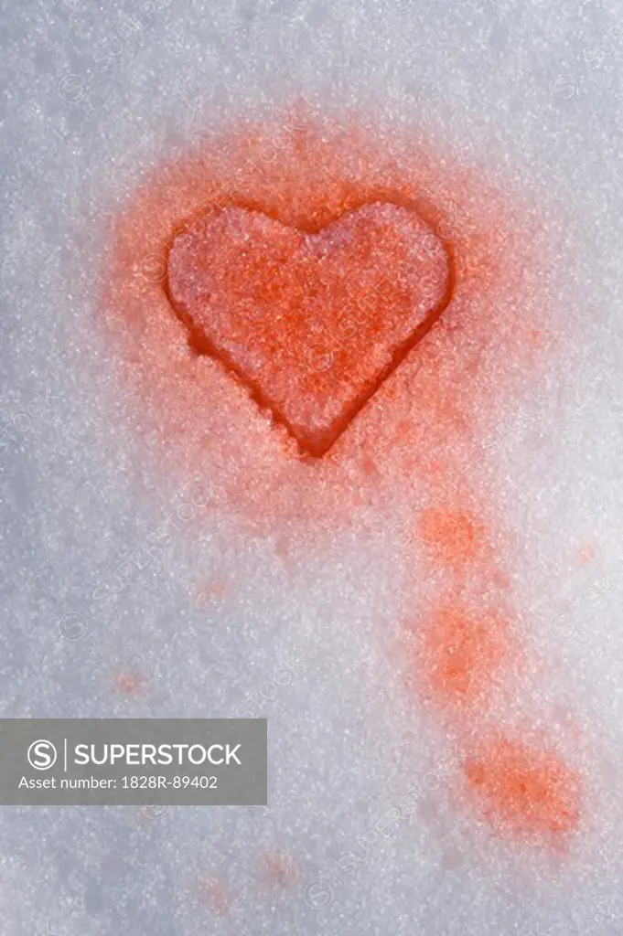 Red Heart in Snow