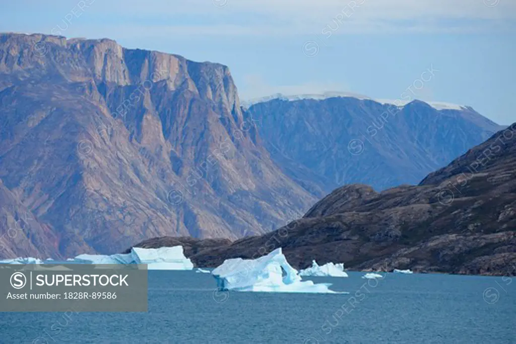 Icebergs, Harefjorden, Scoresby Sund, Greenland