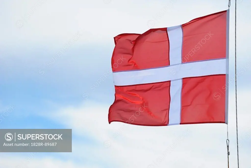 Danish Flag, Ittoqqortoormiit, Sermersooq, Greenland