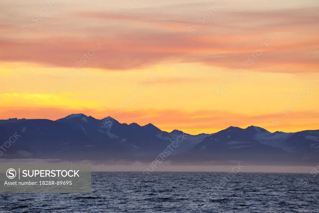 Sunset, Ittoqqortoormiit, Sermersooq, Greenland