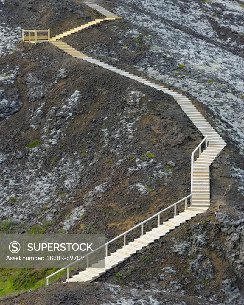 Stairs and Path, Grabrok, Borgarnes, Varmaland, Iceland