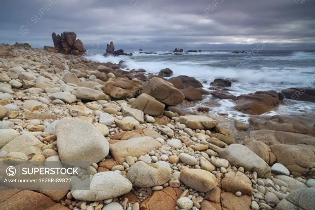 Rocky Coastline at Pointe de Pern, Ile d'Ouessant, Finistere, Brittany, France