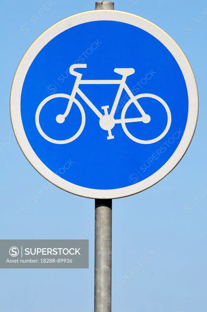 Bicycle Use Only Road Sign, Montpellier, Herault, France